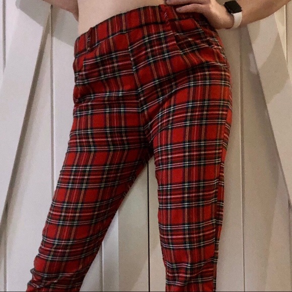 PLAID HIGH WAISTED PANTS - Picture 4 of 4